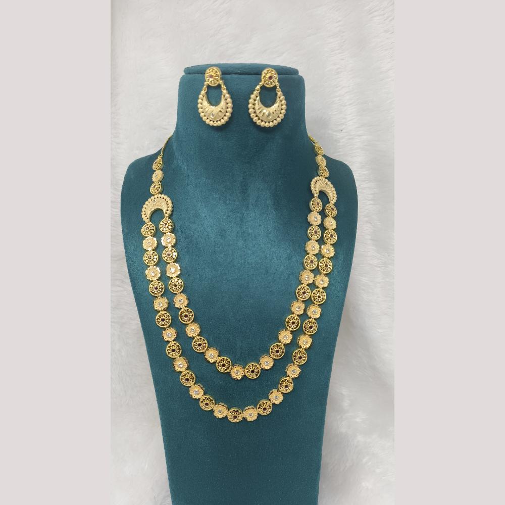 Pari Art Jewellery Long Gold Tone Necklace Set