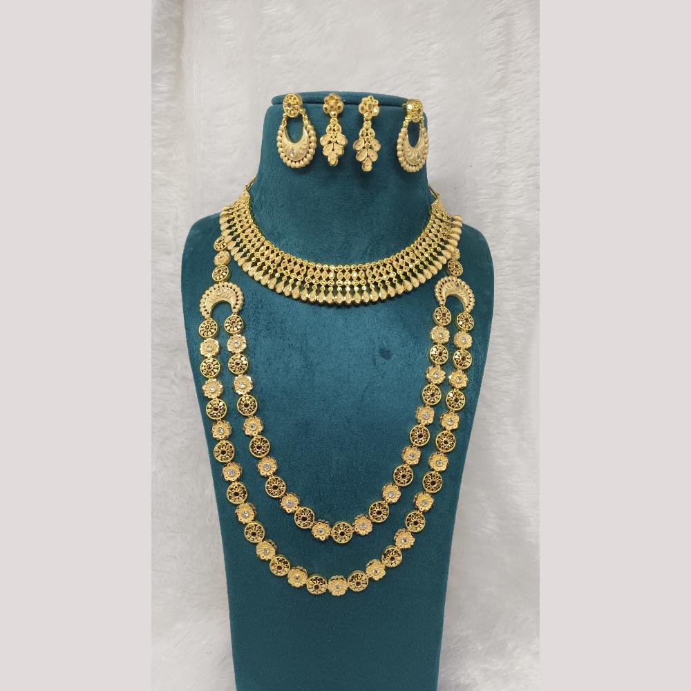 Pari Art Jewellery Double Layer Gold Look Necklace