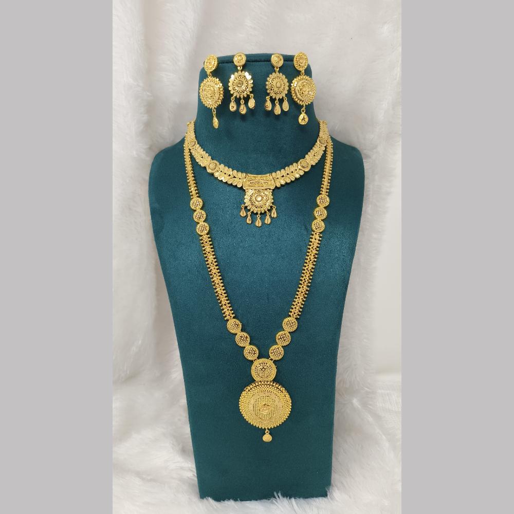 Pari Art Jewellery Forming Gold Double Necklace Set