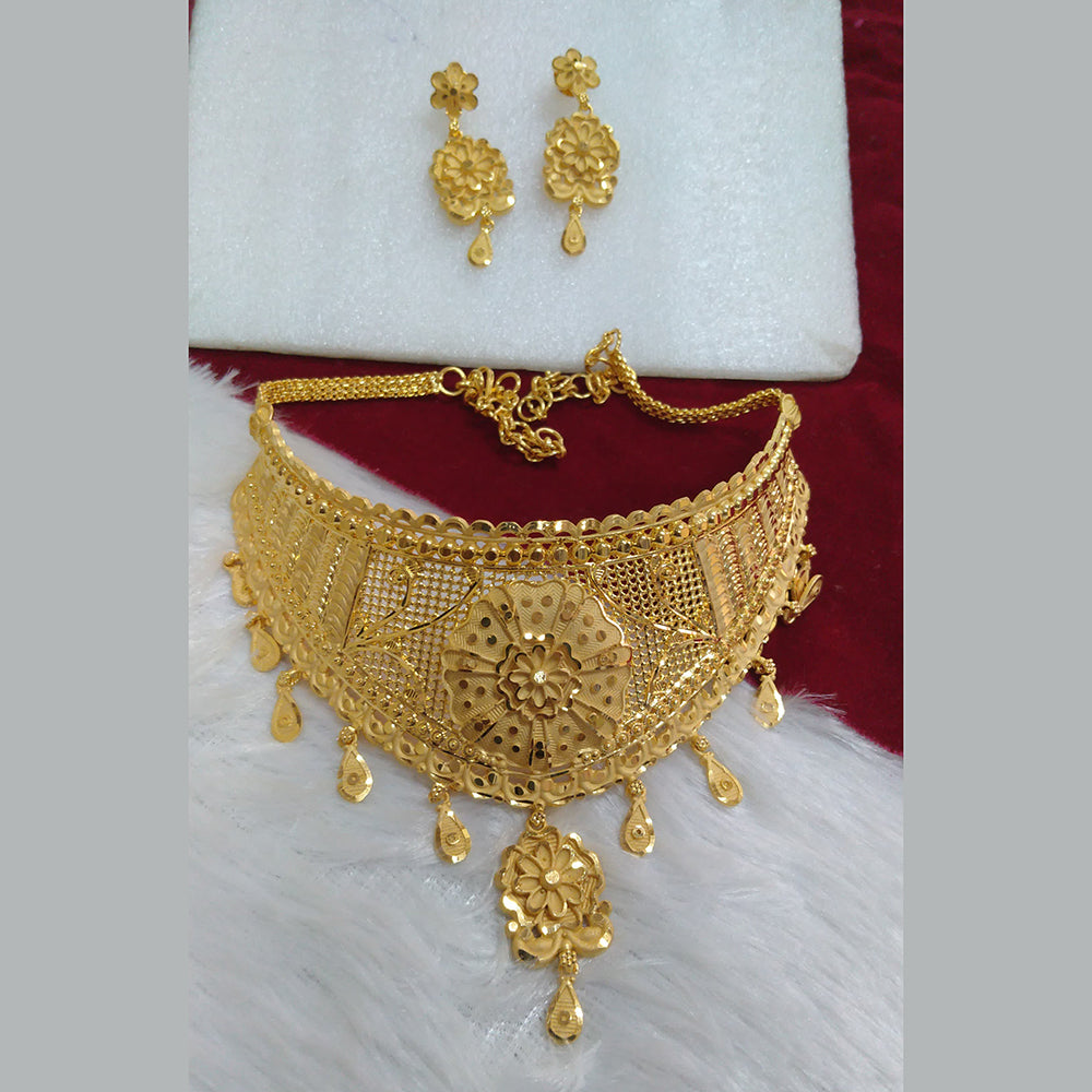 Pari Art Jewellery Designer Gold Plated Choker Necklace Set