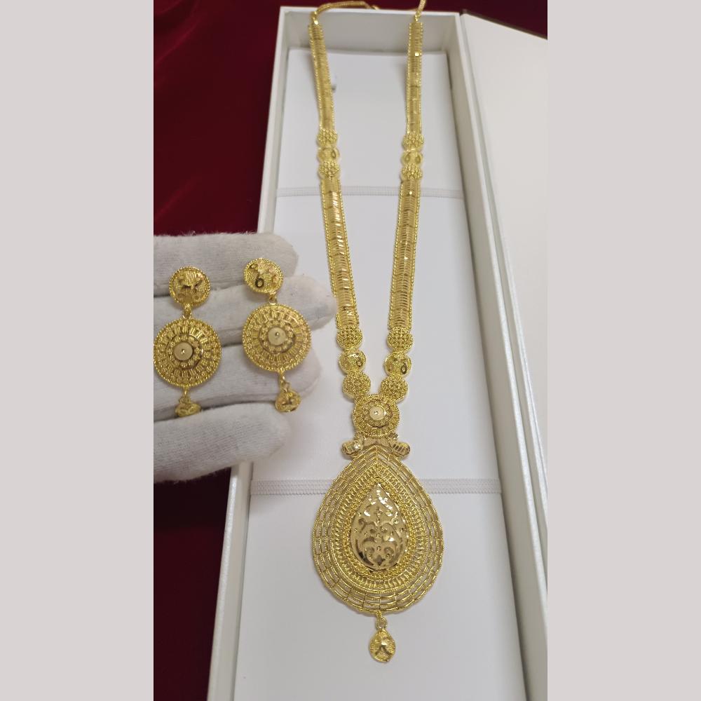 Pari Art Jewellery Designer Forming Gold Plated Long Necklace Set