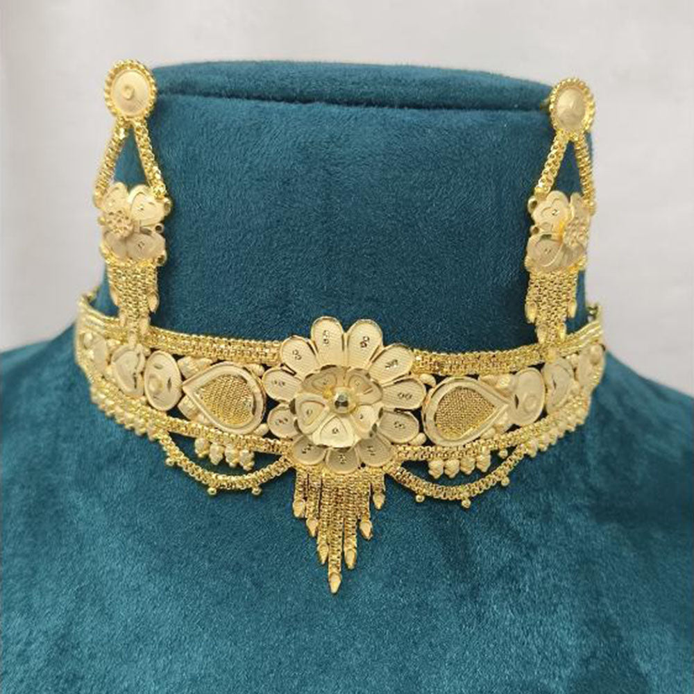 Pari Art Jewellery Designer Gold Plated Choker Necklace Set