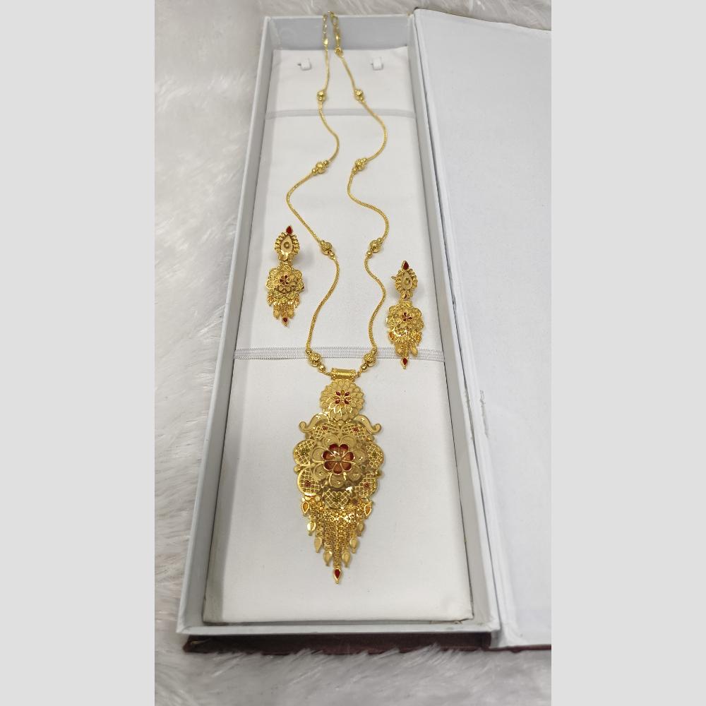 Pari Art Jewellery Designer Gold Plated Long Necklace Set