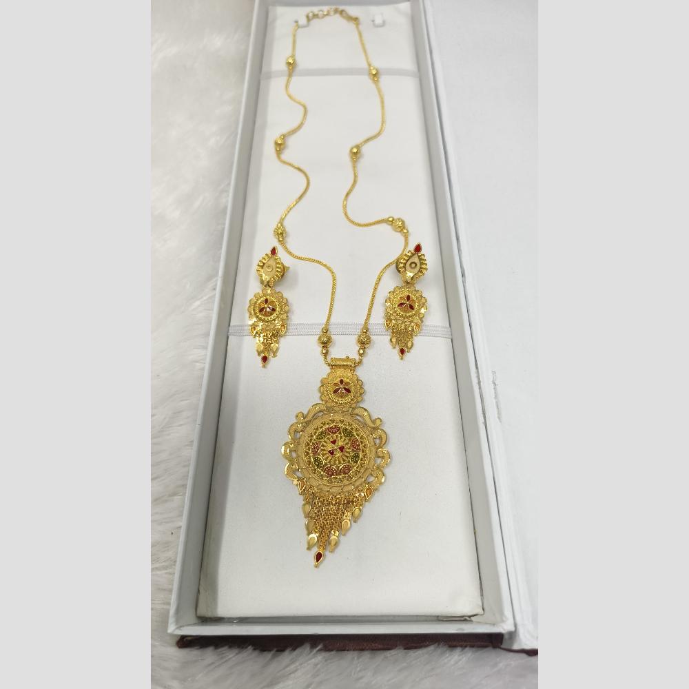 Pari Art Jewellery Designer Gold Plated Long Necklace Set