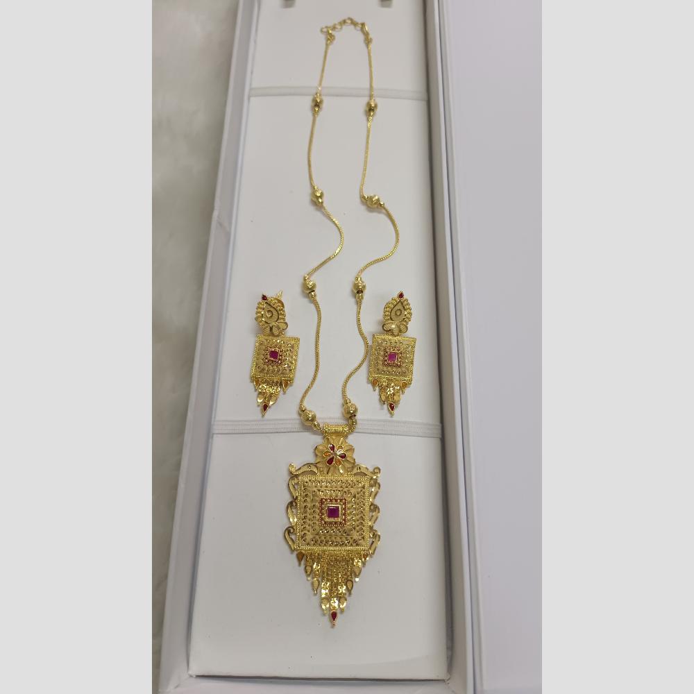Pari Art Jewellery Designer Gold Plated Long Necklace Set