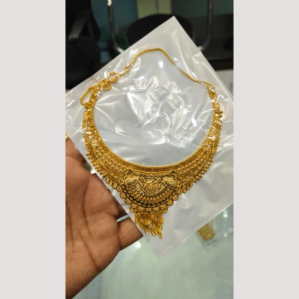 Pari Art Jewellery Gold Finish Peacock Motif Forming Necklace Set