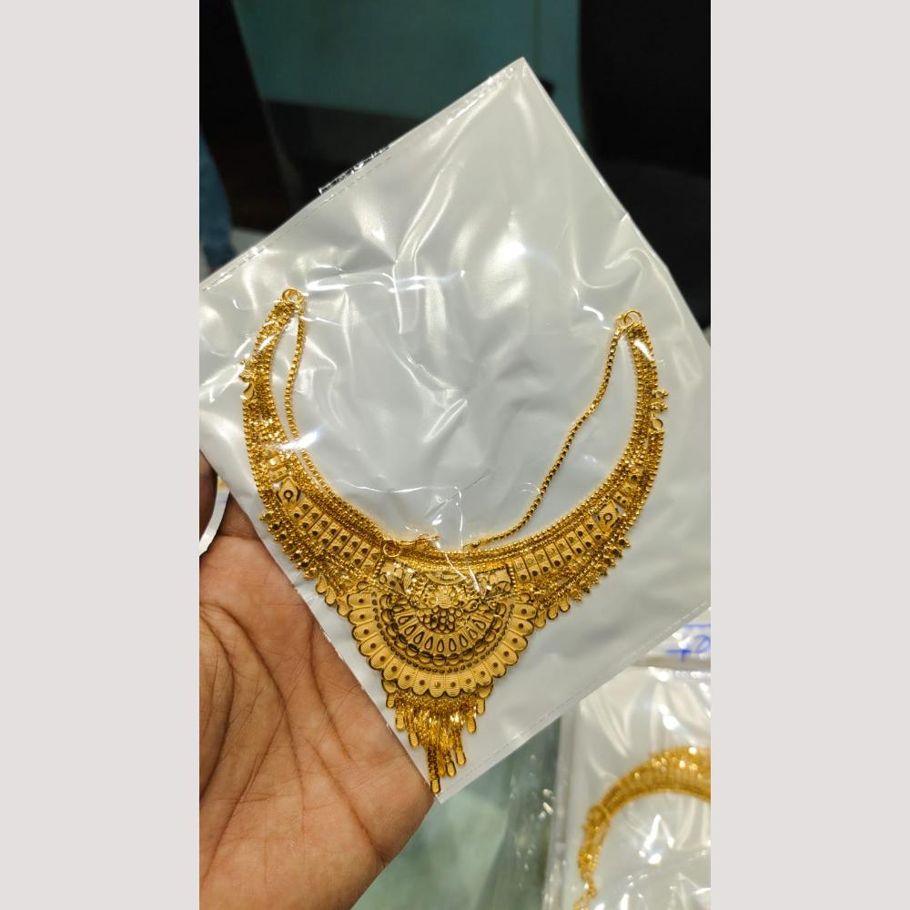 Pari Art Jewellery Gold Finish Peacock Motif Forming Necklace Set