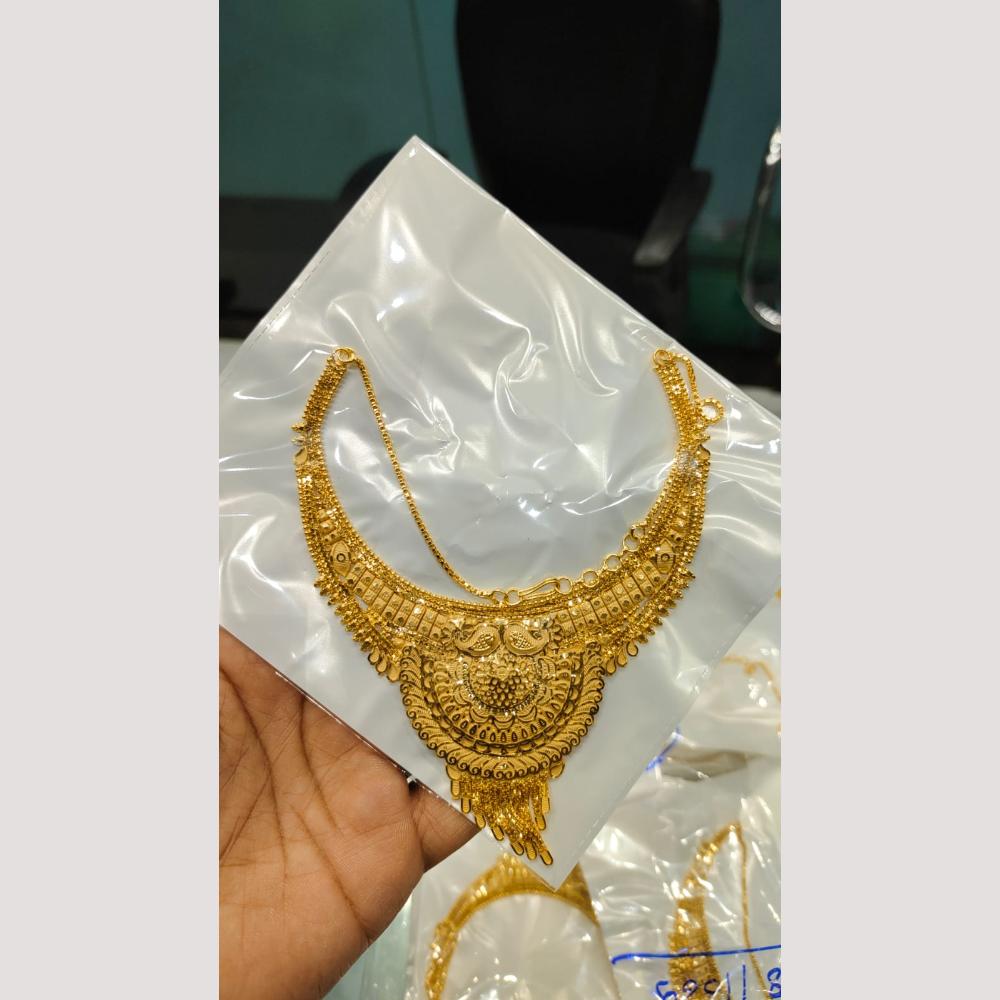 Pari Art Jewellery Gold Finish Peacock Motif Forming Necklace Set