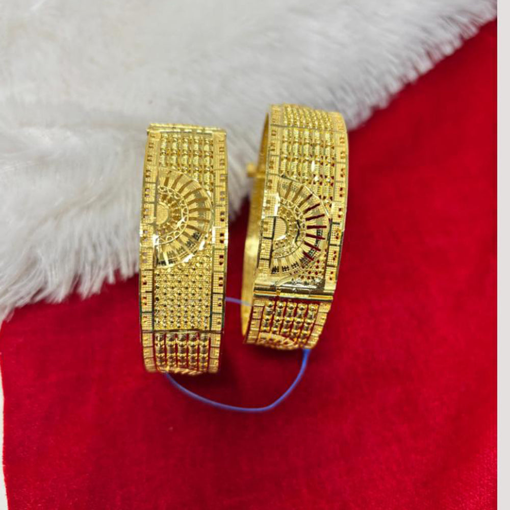 Pari Art Jewellery Elegant Openable Gold Bangles Set with Minimal Design