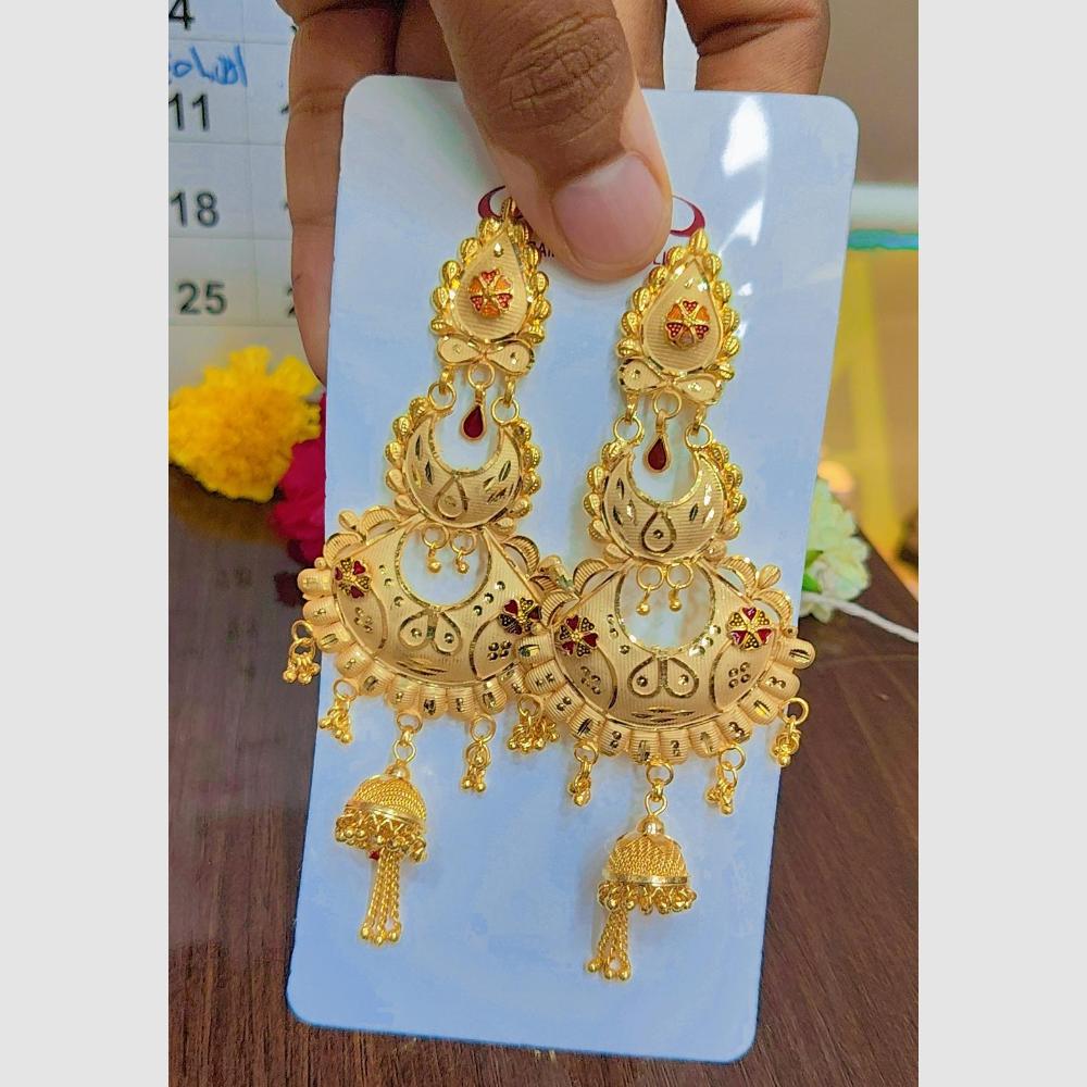 Pari Art Jewellery Classic Forming Gold Jhumki Earrings