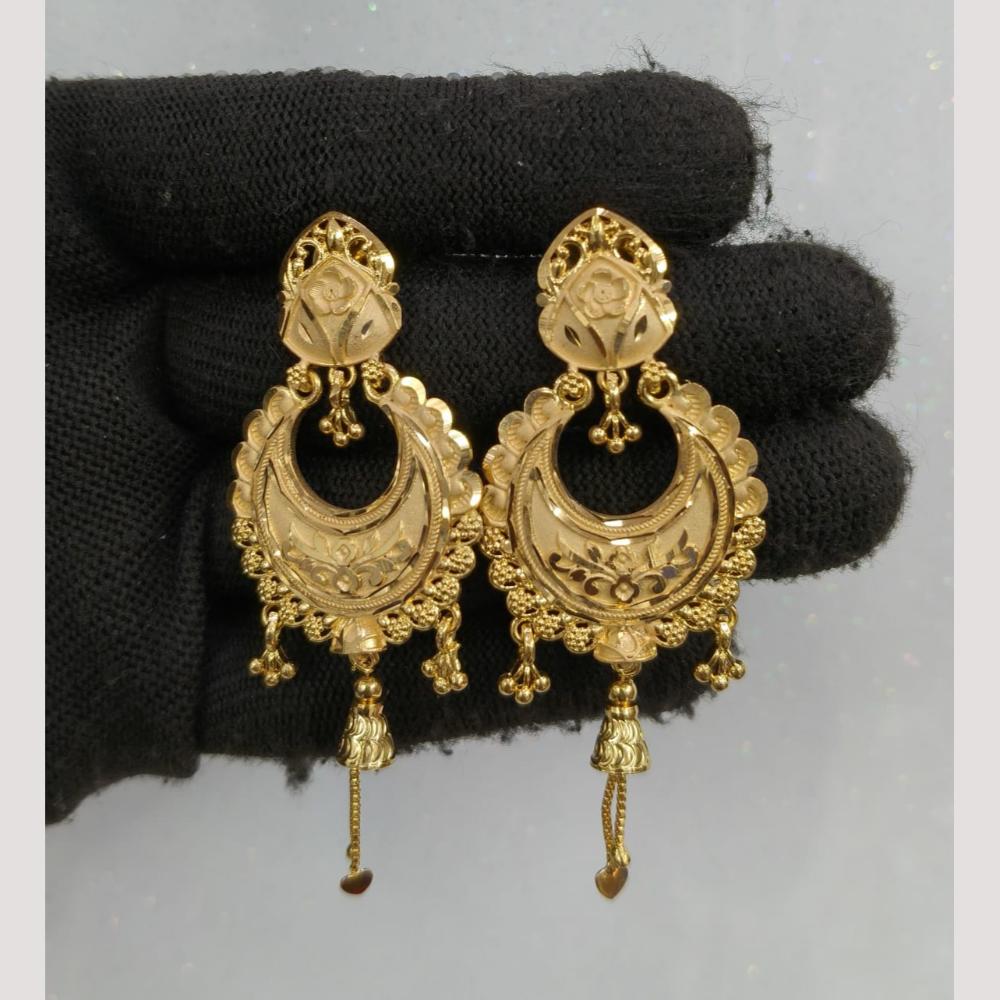 Pari Art Jewellery Classic Forming Gold Dangler Earrings