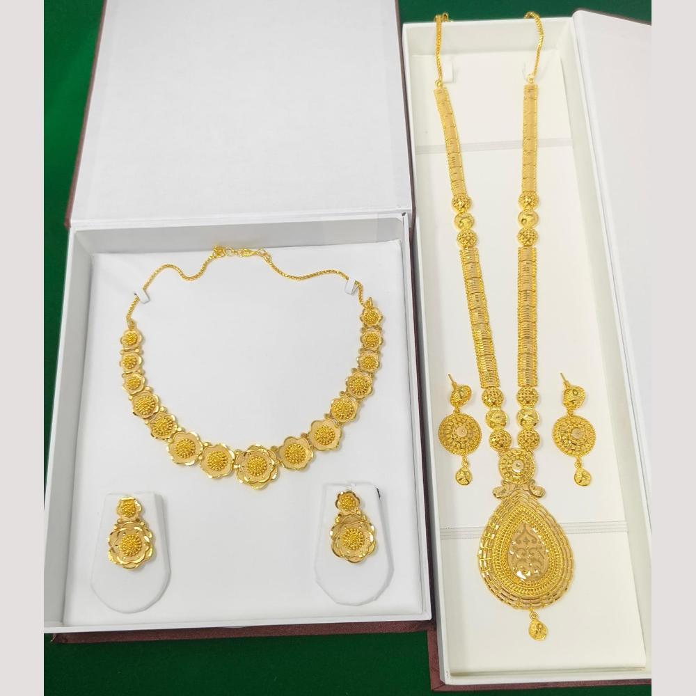 Pari Art Jewellery Premium Gold Forming Double Necklace Set