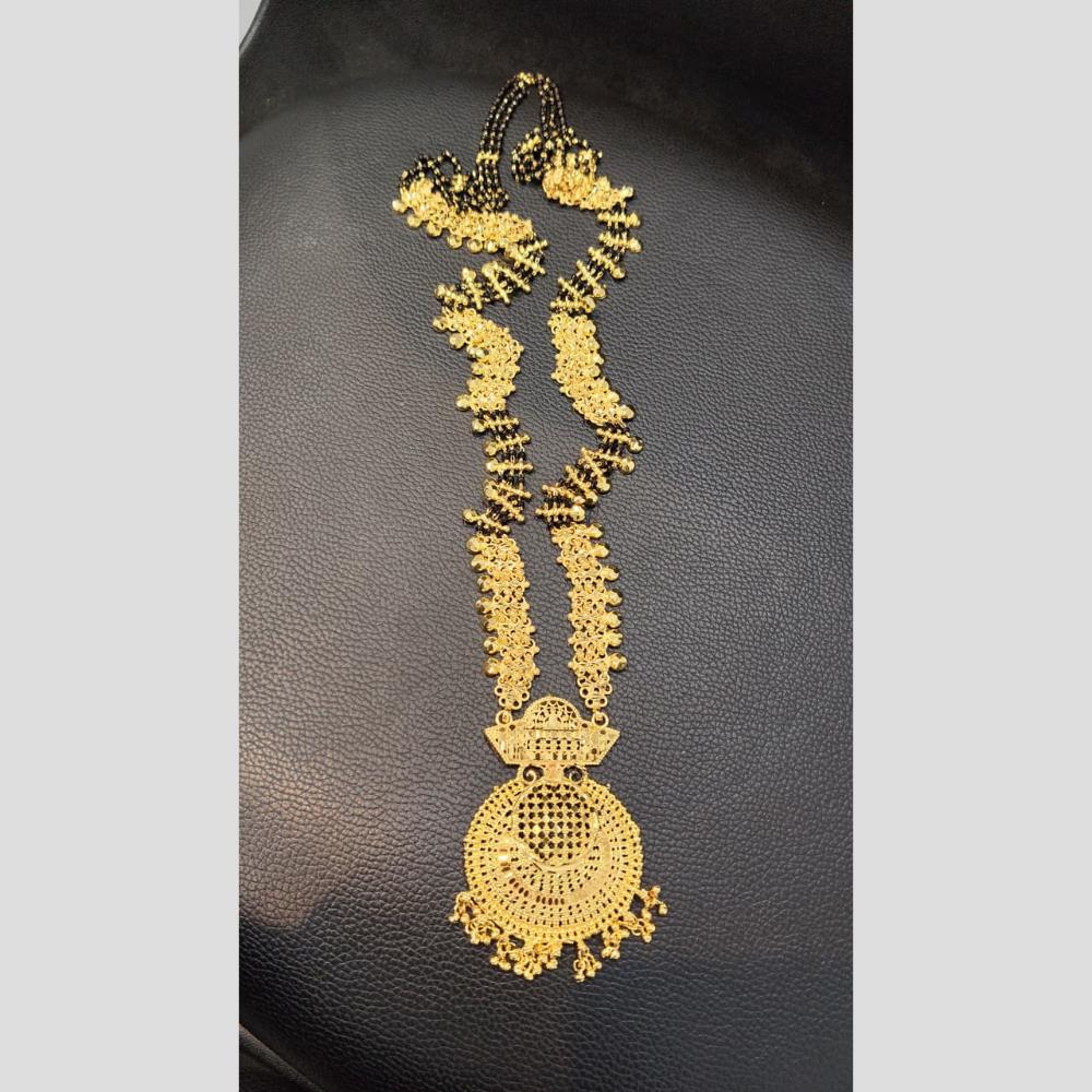 Pari Art Jewellery Stylish Forming Gold Black Beads Forming Mangalsutra