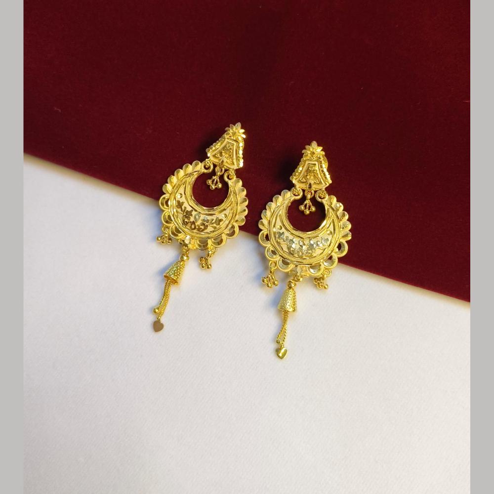 Pari Art Jewellery Classic Forming Gold Dangler Earrings