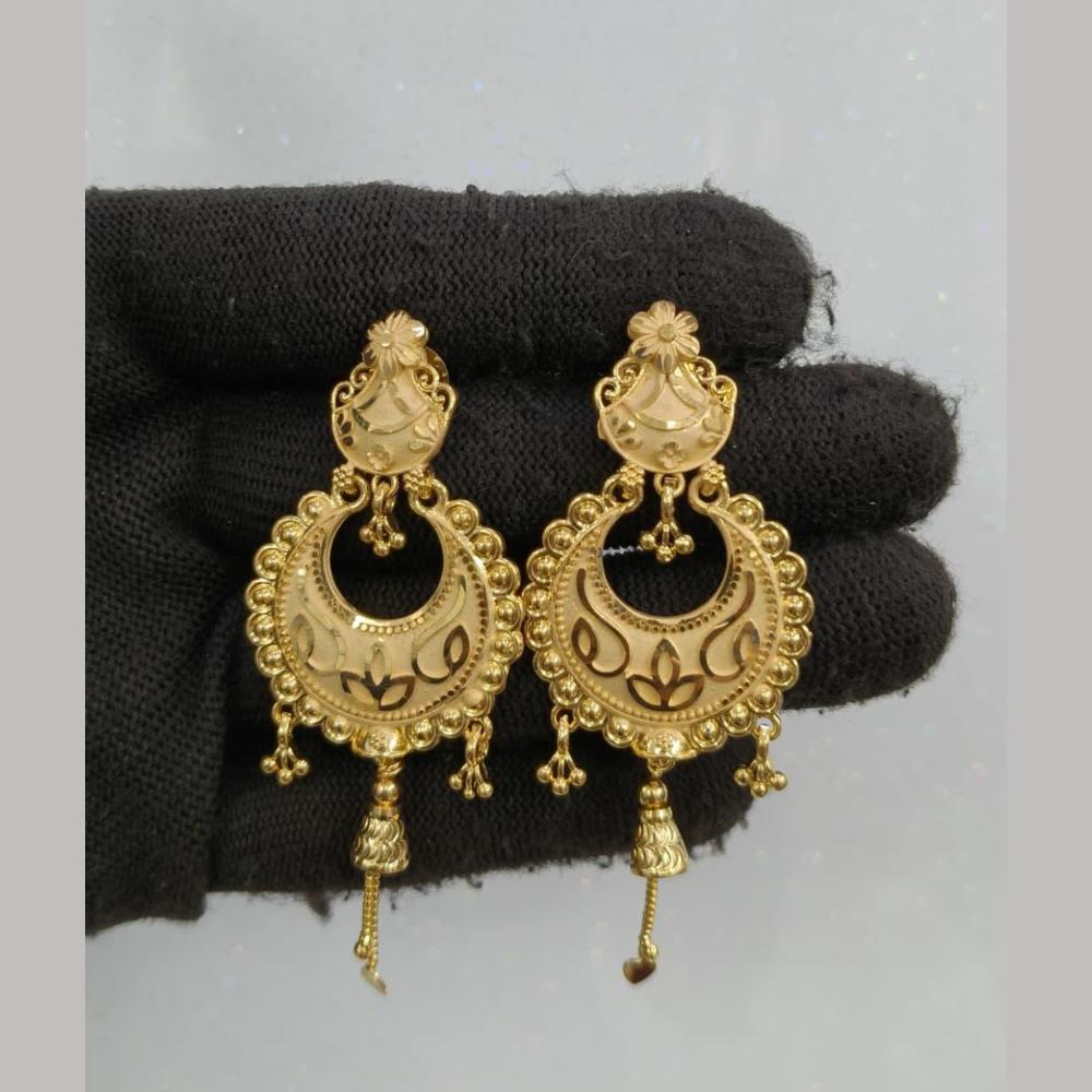 Pari Art Jewellery Classic Forming Gold Dangler Earrings