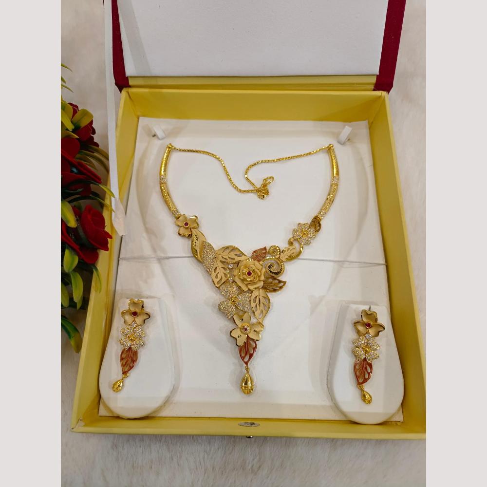 Pari Art Jewellery Royal Forming Designer Floral Necklace Set