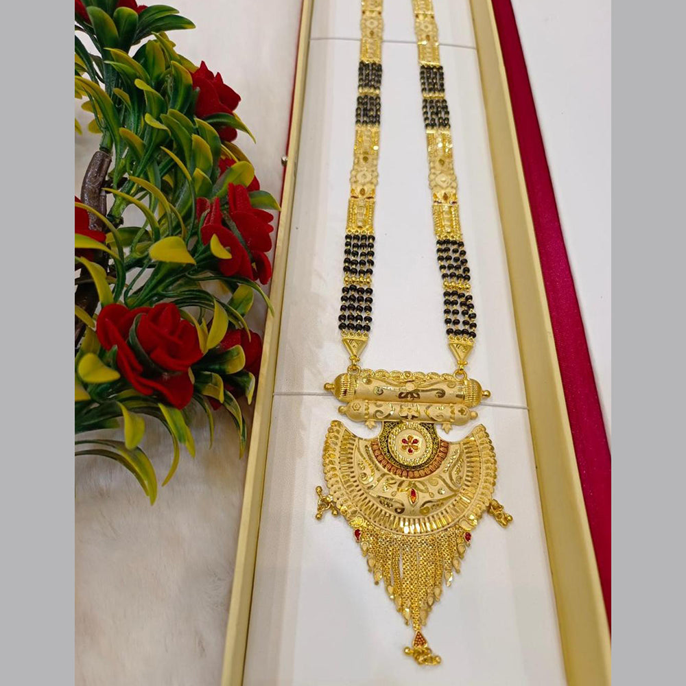 Pari Art Jewellery Stylish Black Beads Forming Mangalsutra