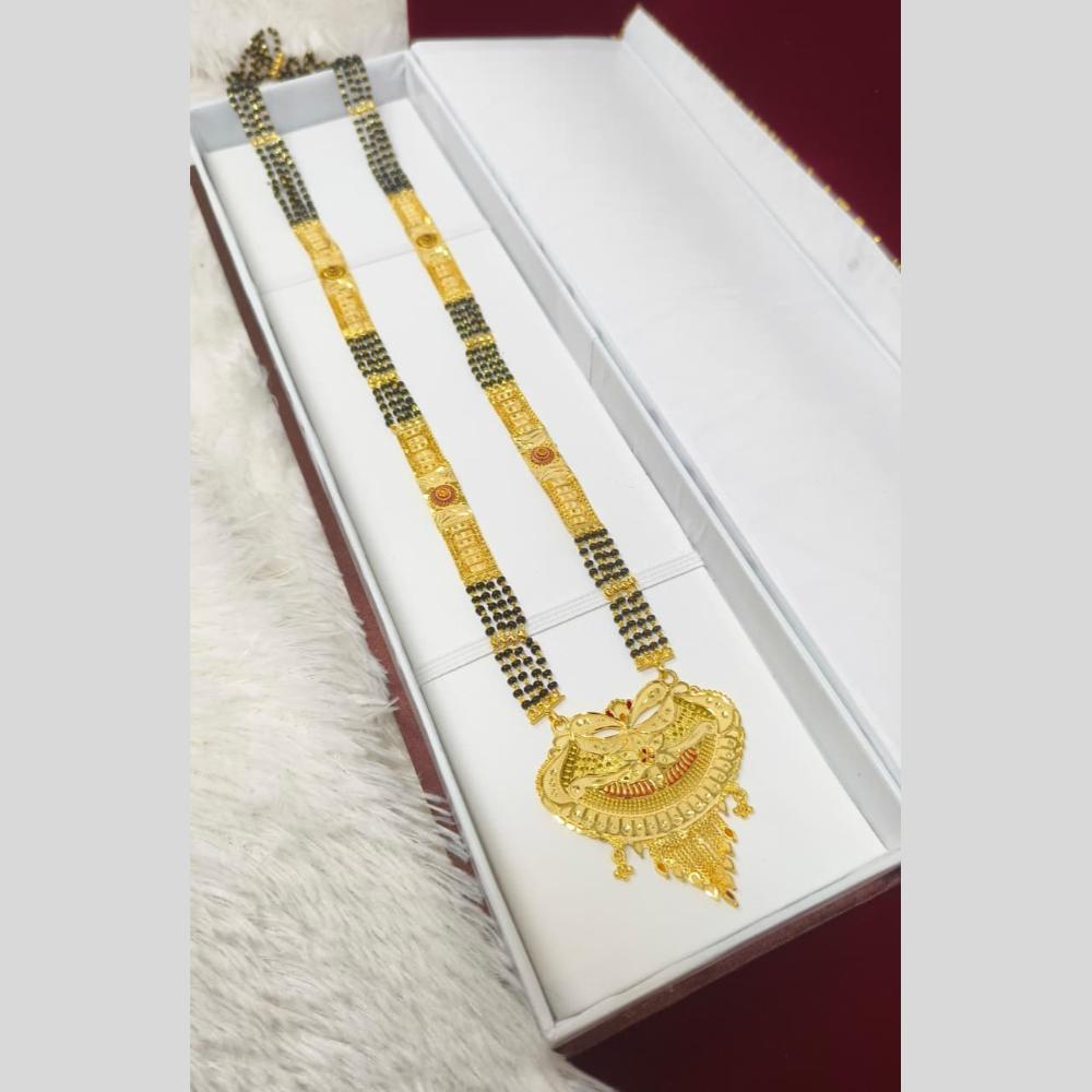 Pari Art Jewellery Graceful Forming Black Pearl Mangalsutra
