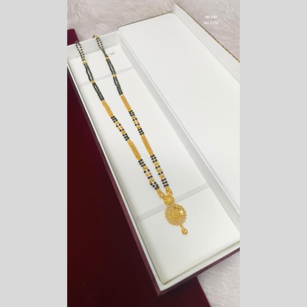 Pari Art Jewellery Graceful Forming Black Pearl Mangalsutra