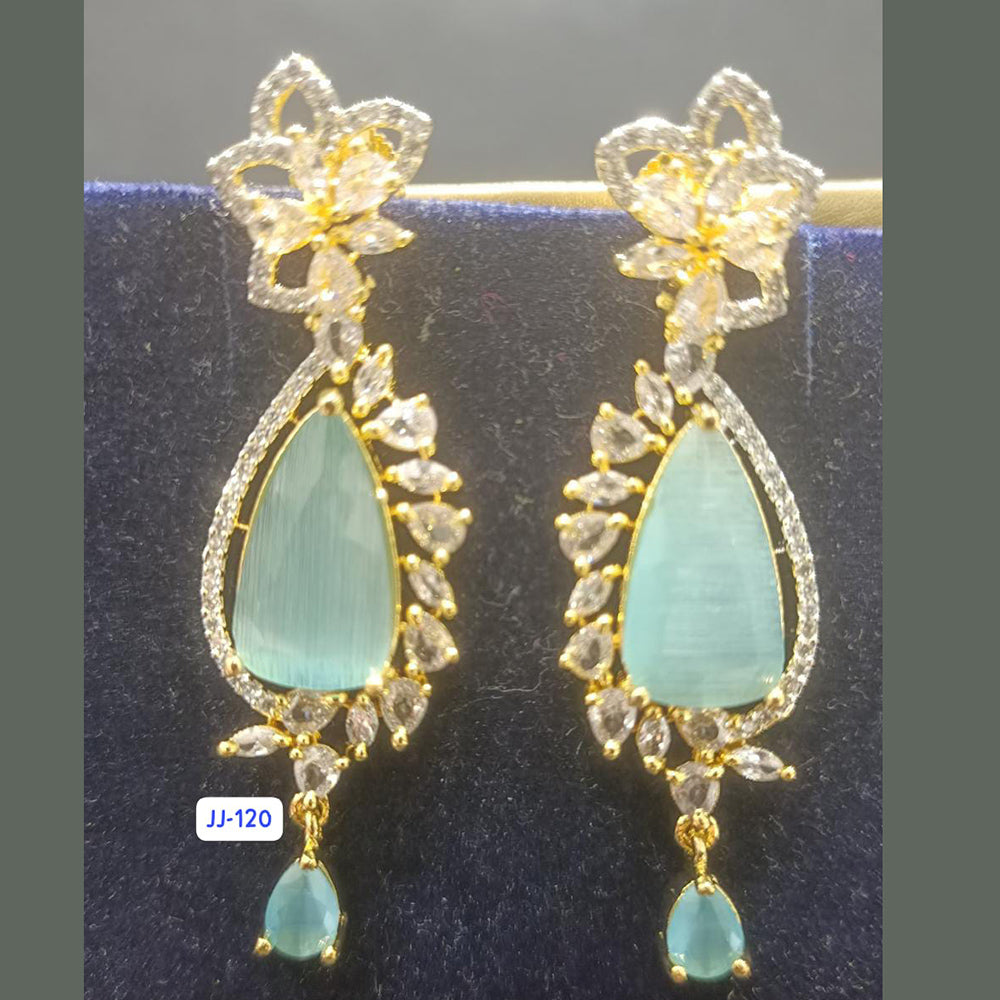 Jain Jewellers Gold Plated AD Stone Dangler Earrings