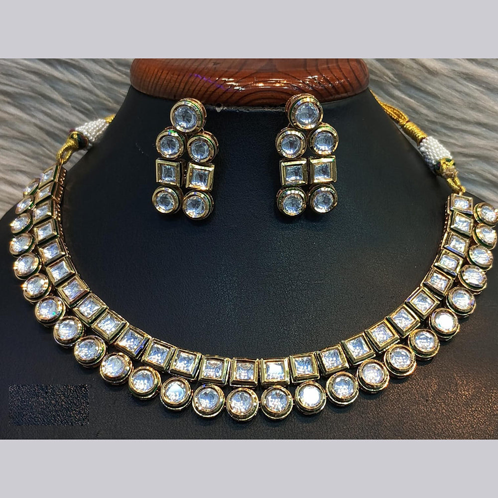 Jain Jewellers Gold Plated Crystal Stone Necklace Set