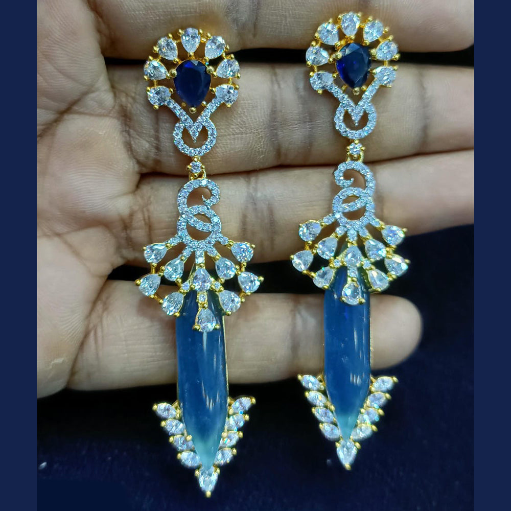 Jain Jewellers Gold Plated Exclusive American Daimonds Bridal & Party Wear Dangler Earrings