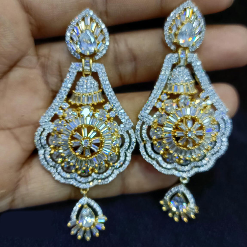 Jain Jewellers Gold Plated Exclusive American Daimonds Bridal & Party Wear Dangler Earrings