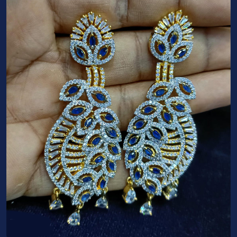 Jain Jewellers Gold Plated Exclusive American Daimonds Bridal & Party Wear Dangler Earrings