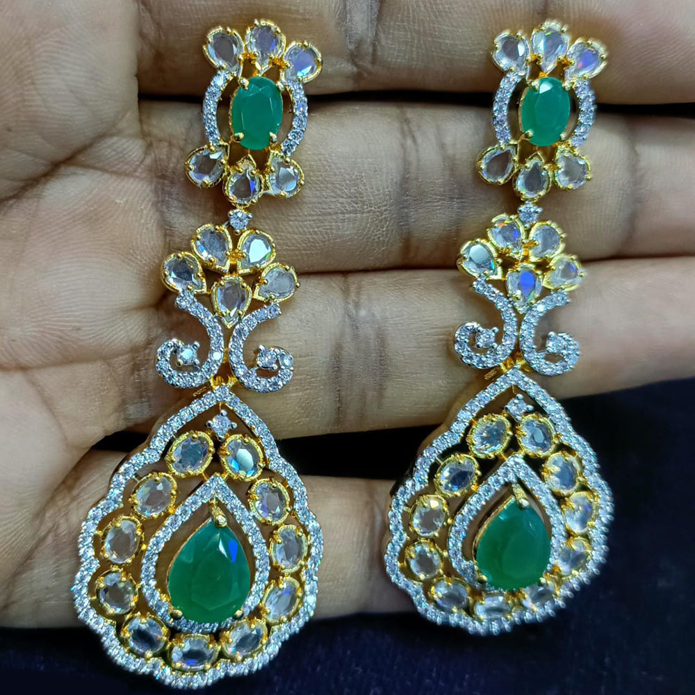 Jain Jewellers Gold Plated Exclusive American Daimonds Bridal & Party Wear Dangler Earrings