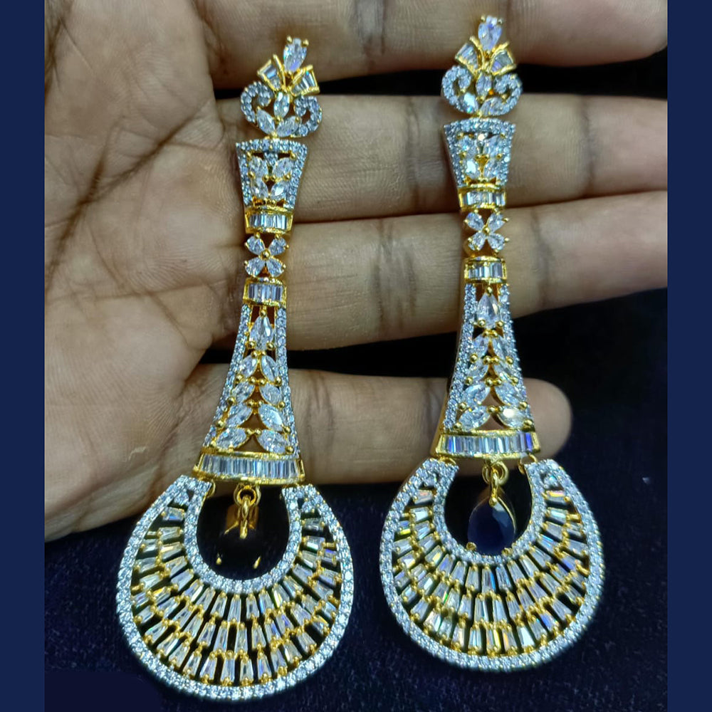 Jain Jewellers Gold Plated Exclusive American Daimonds Bridal & Party Wear Dangler Earrings