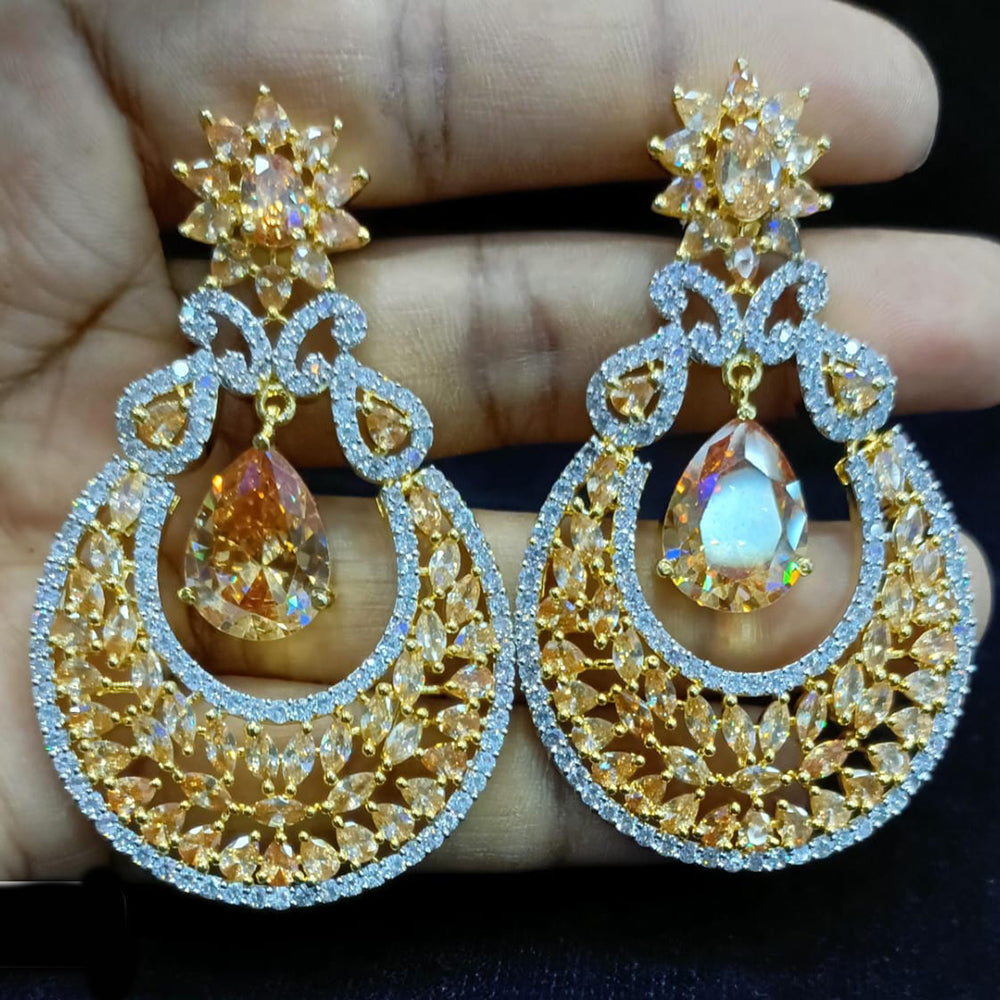 Jain Jewellers Gold Plated Exclusive American Daimonds Bridal & Party Wear Dangler Earrings