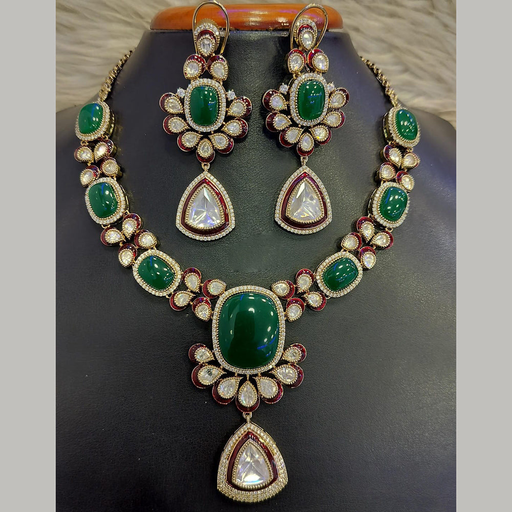 Jain Jewellers Gold Plated Polki Kundan Necklace Set