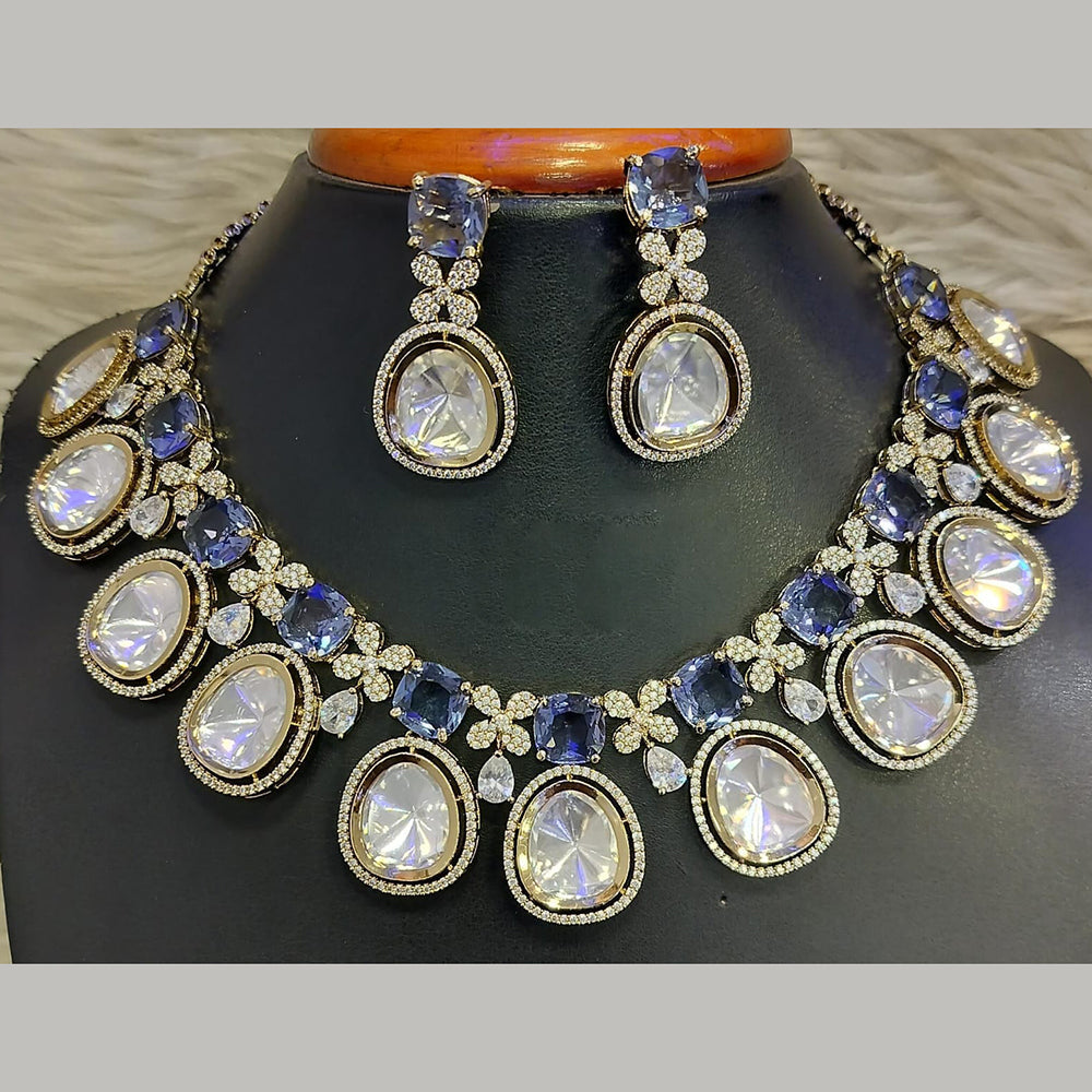 Jain Jewellers Gold Plated Polki Kundan Necklace Set