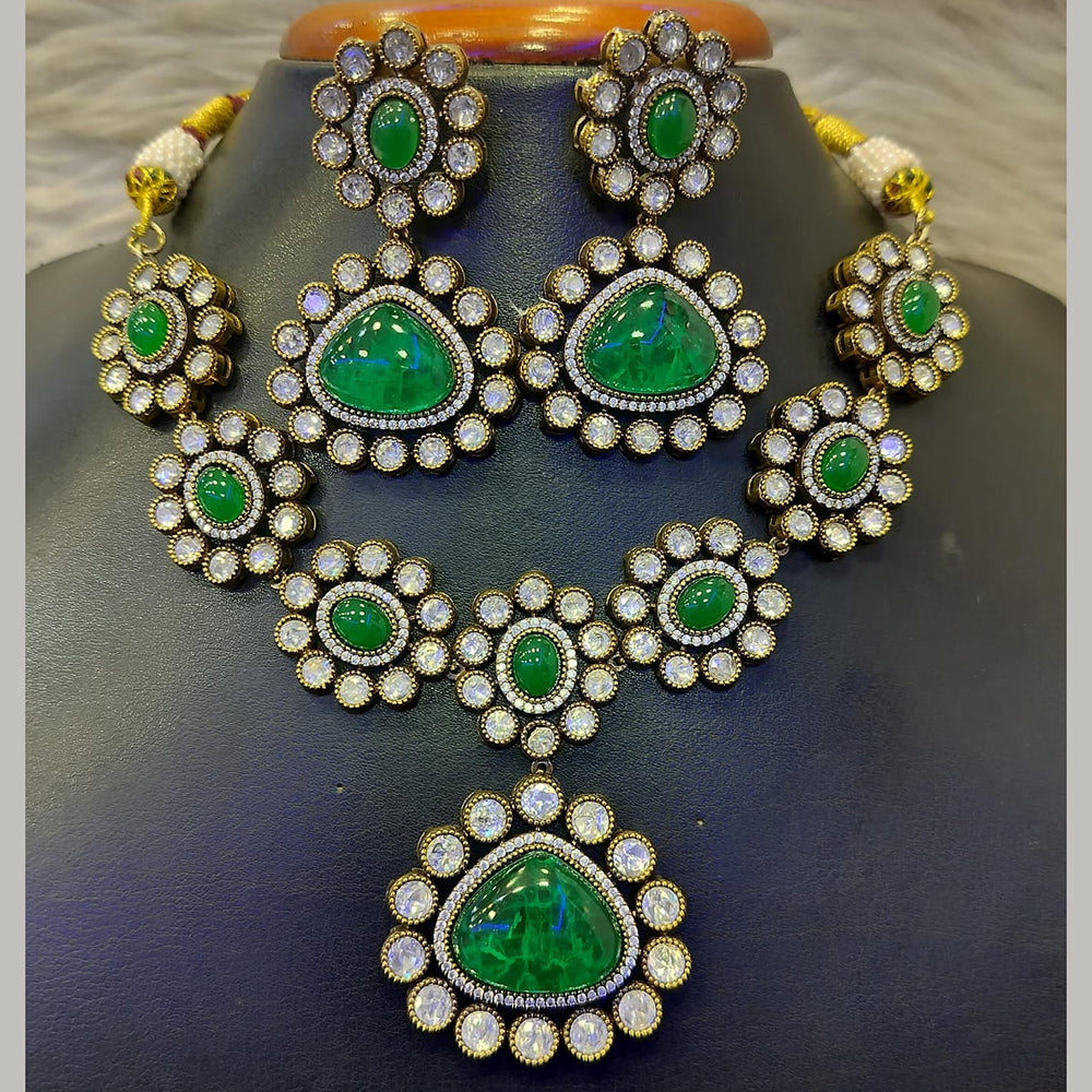 Jain Jewellers Gold Plated Polki Kundan Necklace Set