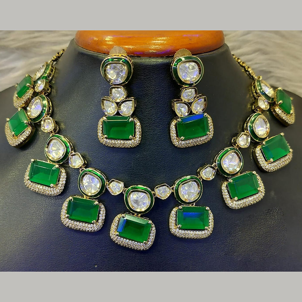 Jain Jewellers Gold Plated Polki Kundan Necklace Set