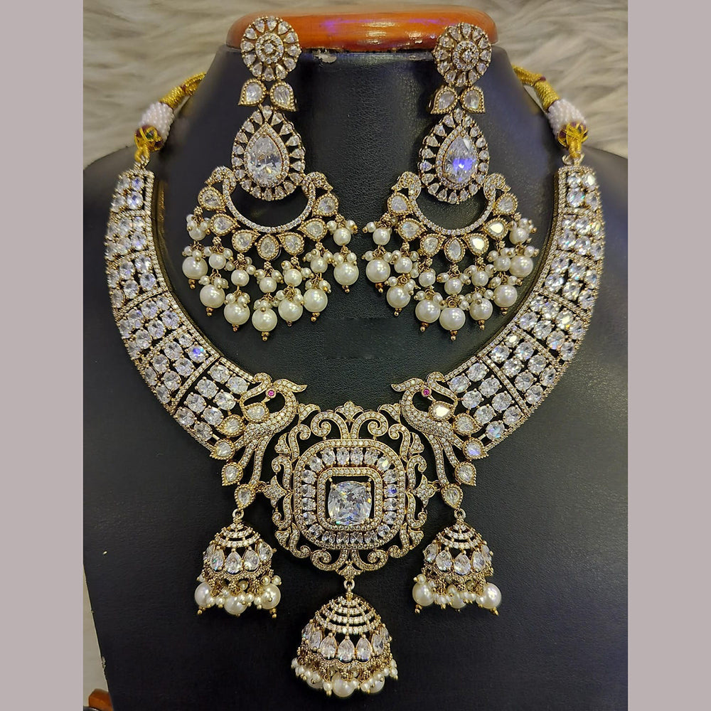 Jain Jewellers Gold Plated Polki Kundan Necklace Set