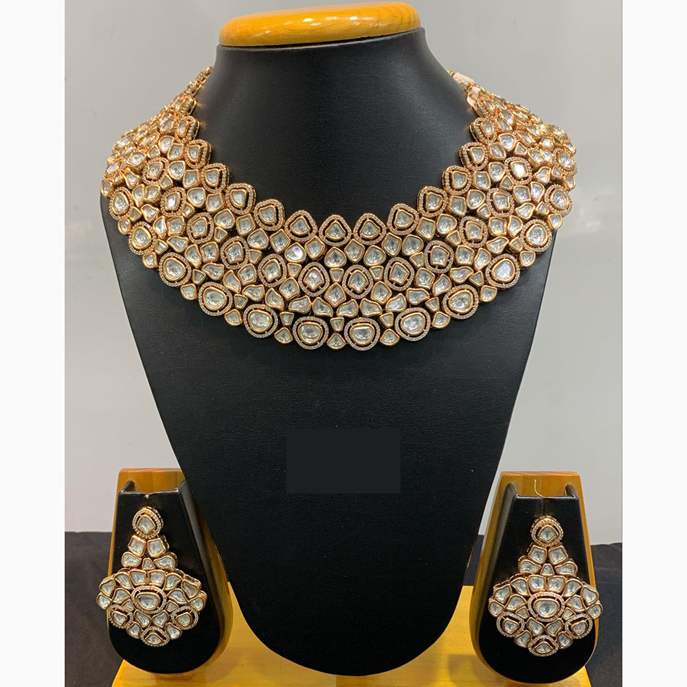 Jain Jewellers Timeless Sparkling Kundan Stone Traditional Necklace Set