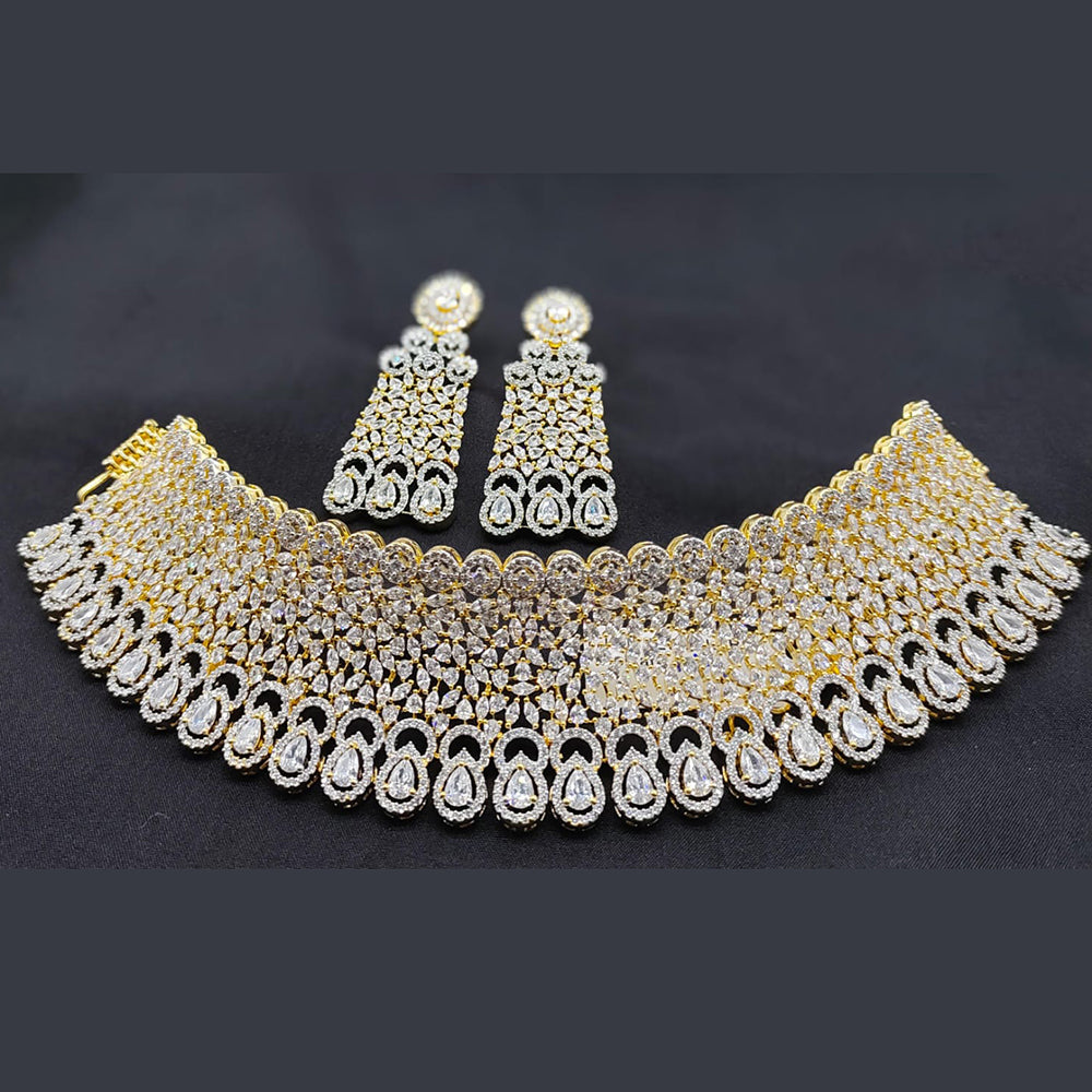 Jain Jewellers Luxury American Diamond Choker Necklace Set