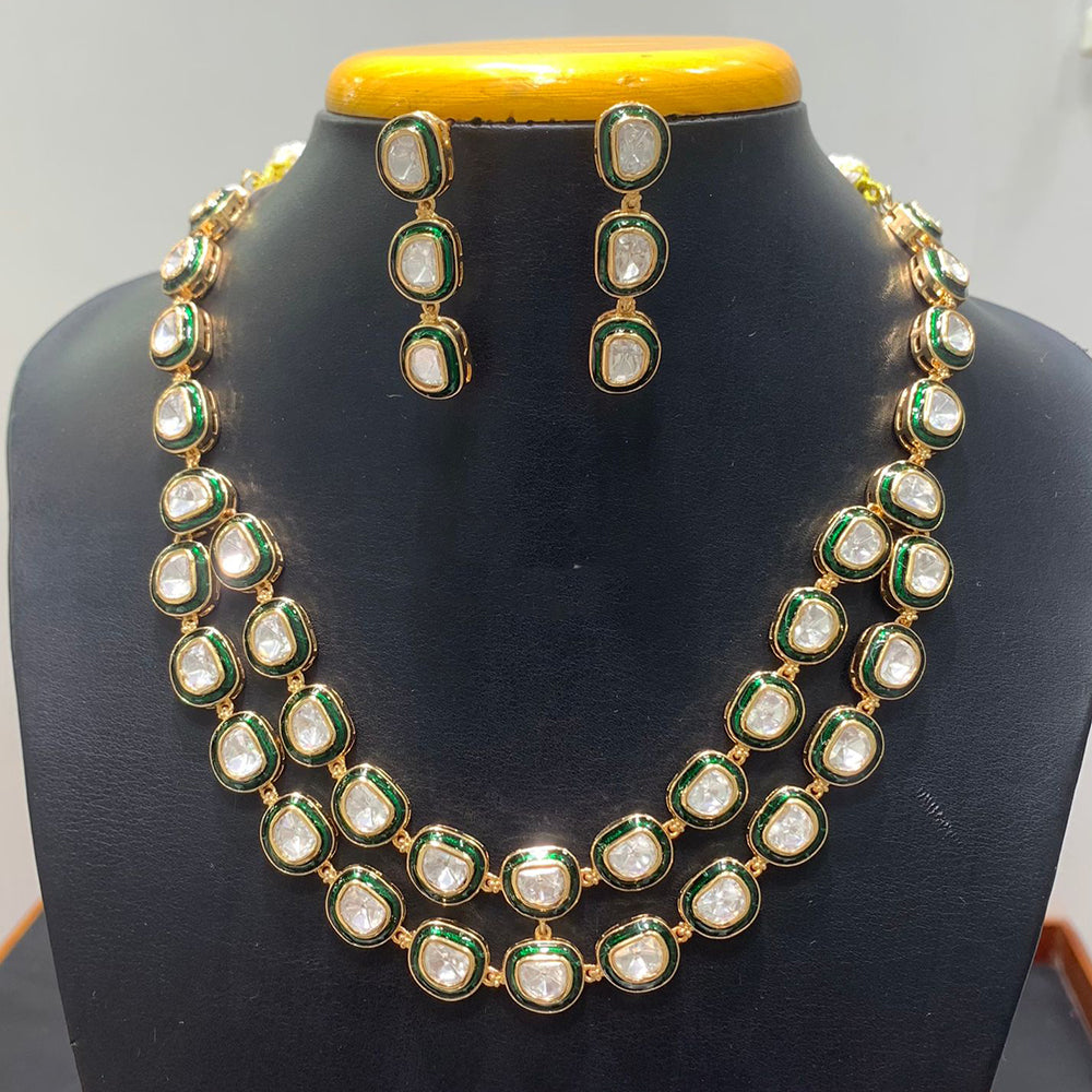 Jain Jewellers Graceful Polki Kundan Stone And Meenakari Necklace Set