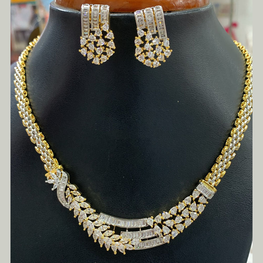 Jain Jewellers Premium American Diamond Designer Necklace Set