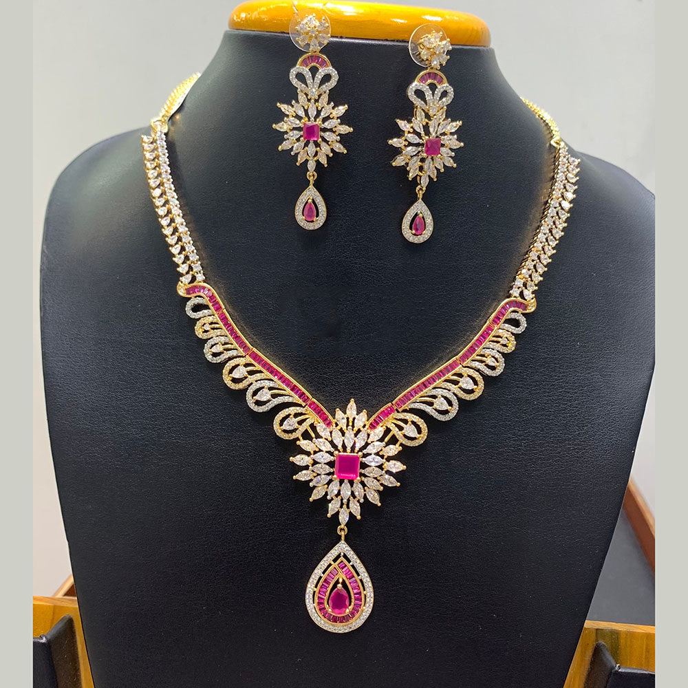 Jain Jewellers Premium American Diamond Designer Necklace Set