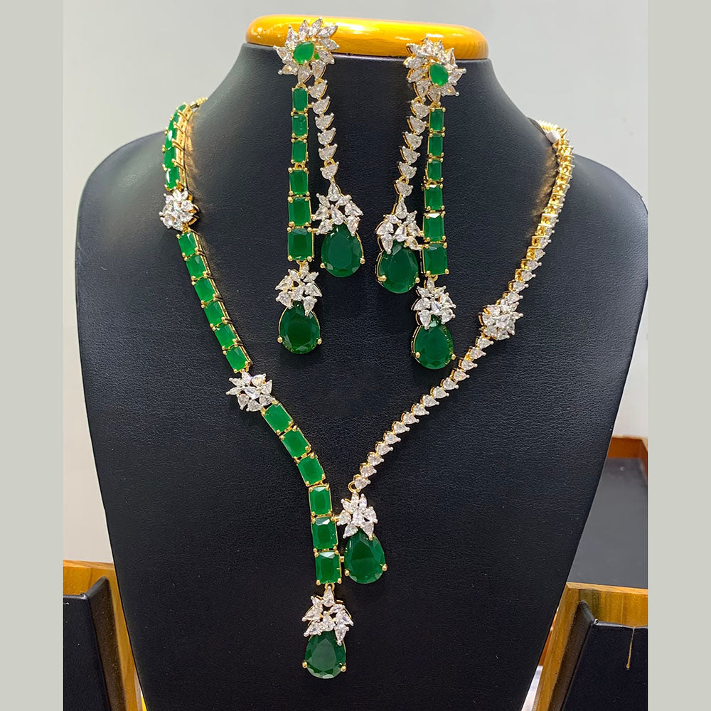 Jain Jewellers Premium American Diamond Designer Necklace Set