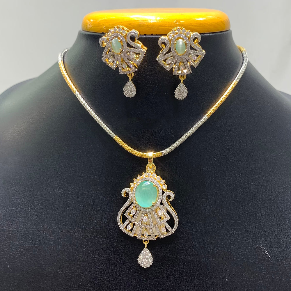 Jain Jewellers Fashion American Diamond Chain Pendant Set