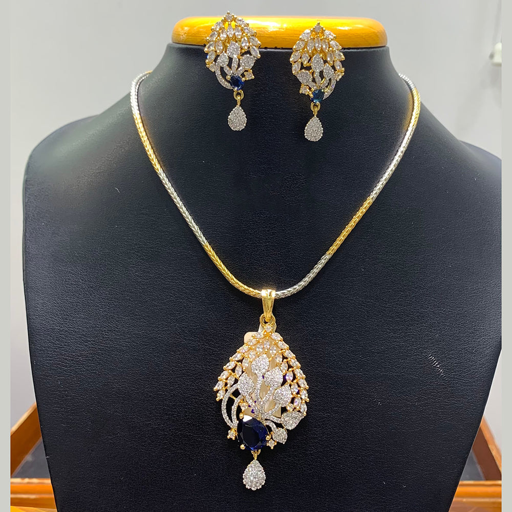 Jain Jewellers Fashion American Diamond Chain Pendant Set