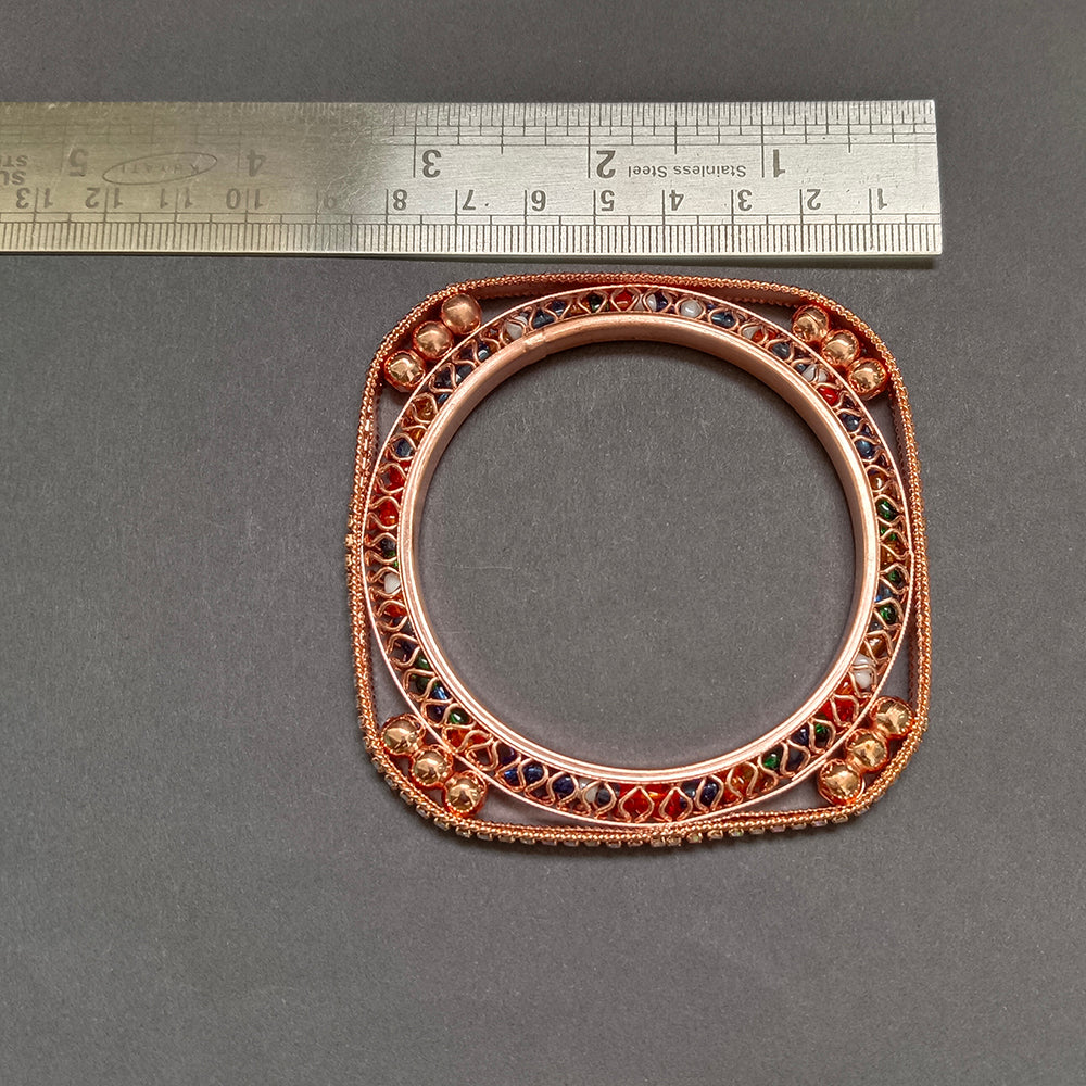 Kavita Art Rose Gold Plated Austrian Stone Bangles Set