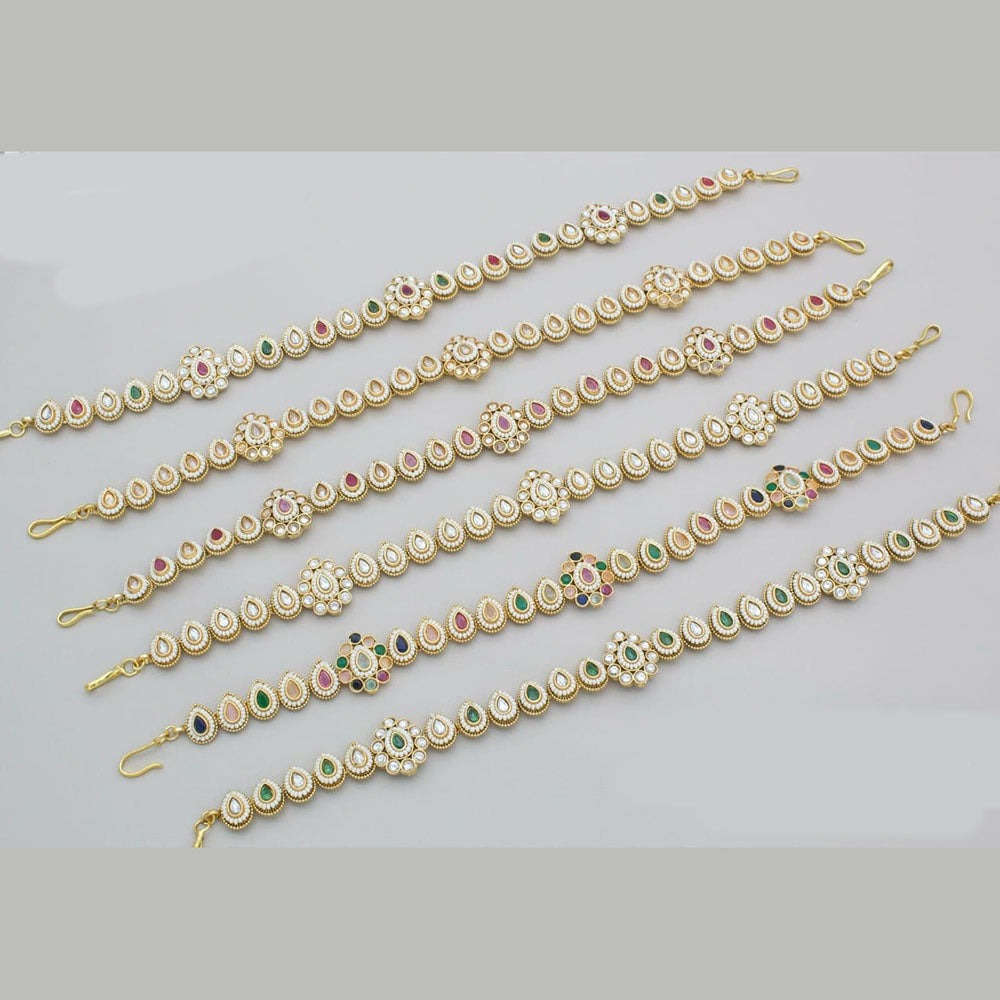 Kavita Art Gold Plated Pota Stone And Pearl Bracelet (1 Piece Only)