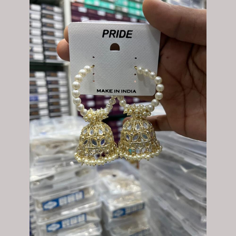 Kavita Art Gold Plated Pearls Jhumkis Earrings