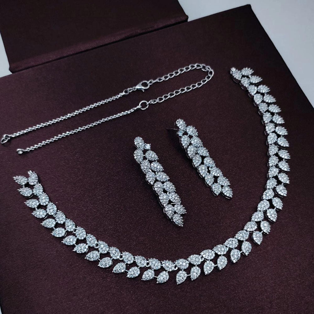 Elegant Diamond Set Cost Kavita Art Silver Plated American Diamond