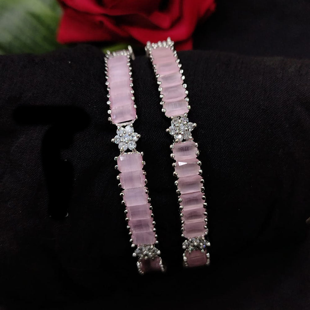 Kavita Art Silver Plated American Diamonds Bangles Set