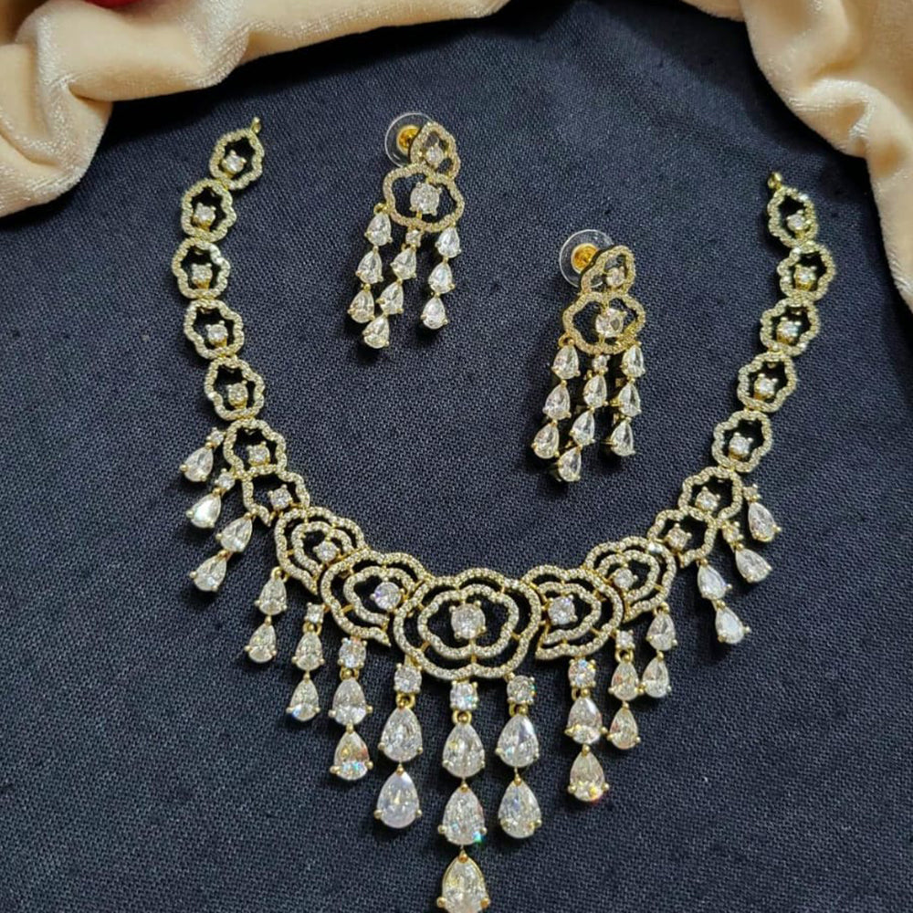 Kavita Art Gold Plated American Diamond Necklace Set